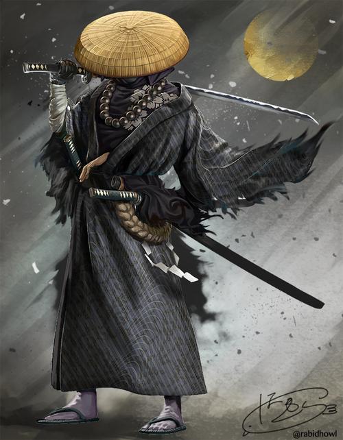 日本武士插画壁纸剑未配妥出门已是江湖