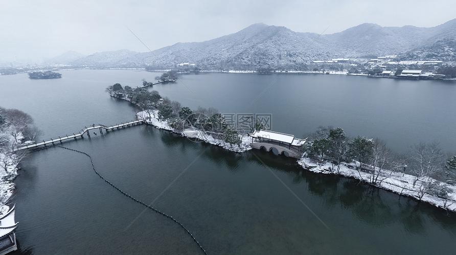 照片 自然风景 杭州萧山湘湖景区雪景jpg