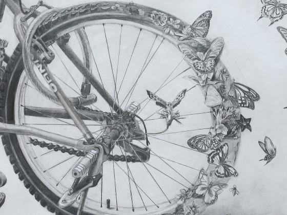         创意素描-自行车
