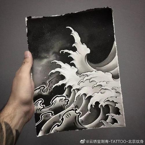 今日纹身图案分享    浪花    #云绣堂刺青##北京纹身##纹身设计