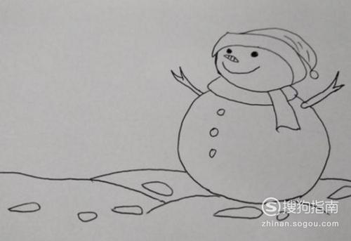 08 接下来画出雪地.如图所示.