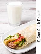 bread, pitta, 色拉, kebab, doner