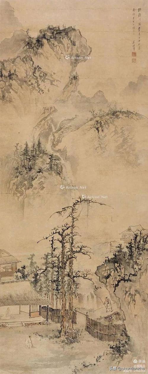 精品国画秋山访友图欣赏