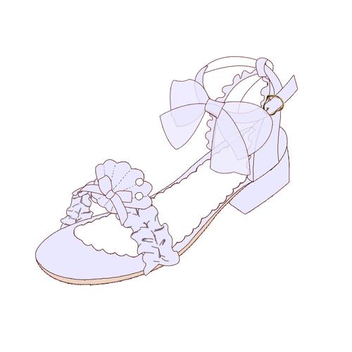 【原创征集】日系软妹洛丽塔lolita花边蝴蝶结贝壳公主少女凉鞋