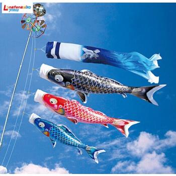 龙鳯鸟鲤鱼旗鲤鱼幡装饰品日本鲤鱼旗创意鲤鱼旗节庆用品导游旗45cm红