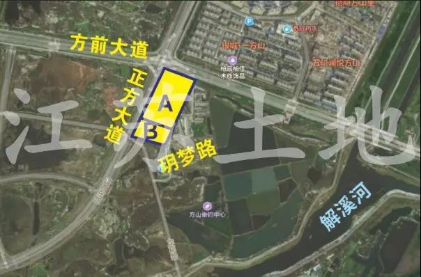 地块现状航拍图 地块四至:地块位于江宁高新区方山南部片区,正方大道