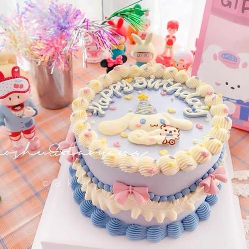 网红新品可爱创意软陶玉桂狗生日蛋糕装饰插件卡哇伊小狗烘焙摆件