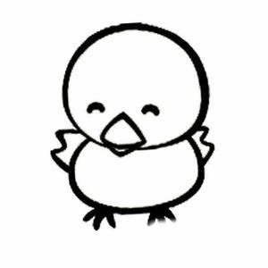 小鸡睡着了简笔画