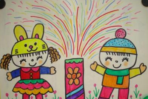 有关过年的儿童画【一】