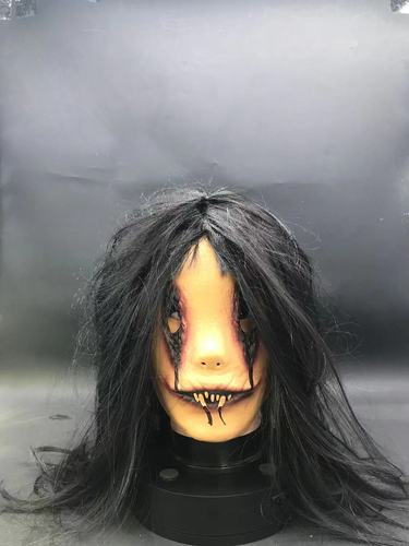 恐怖长发女鬼万圣节舞会乳胶面具搞怪惊悚鬼节面具厂家直供