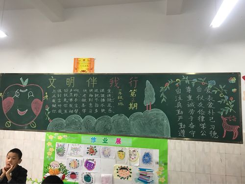 隆鑫希望小学第二期黑板报--礼仪之邦,文明之校,美德相传,谨记于心,践