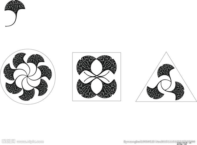 银杏叶的构成变形图片