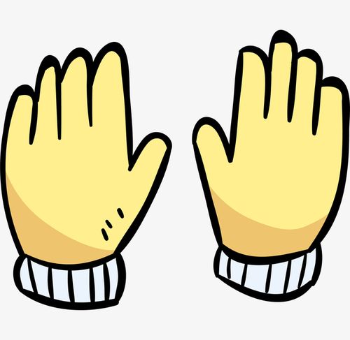 黄色卡通双手素材