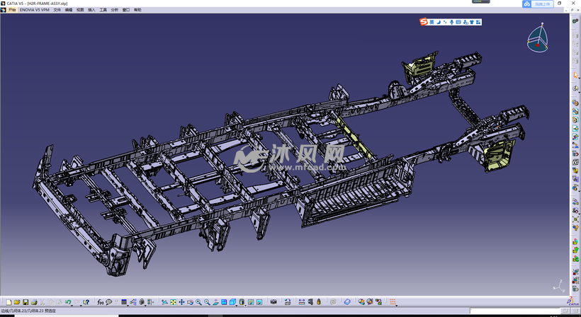 大型客车货车右舵车架数据详细设计模型