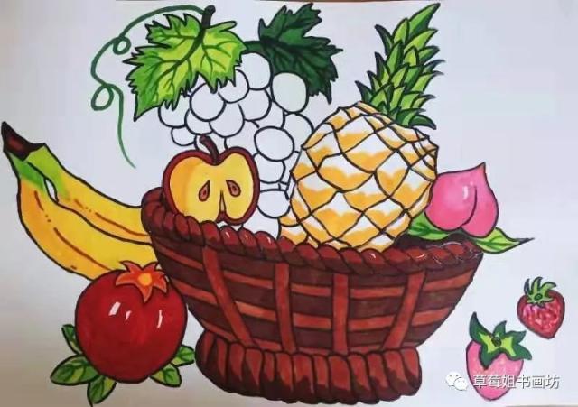 教程|儿童创意画之《一篮子水果》
