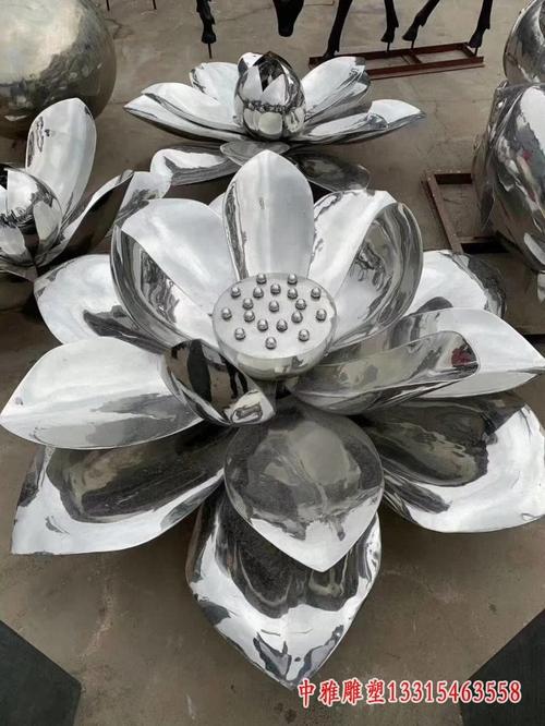 雕塑铁艺荷花荷叶莲花不锈钢装饰-九江不锈钢莲花雕塑