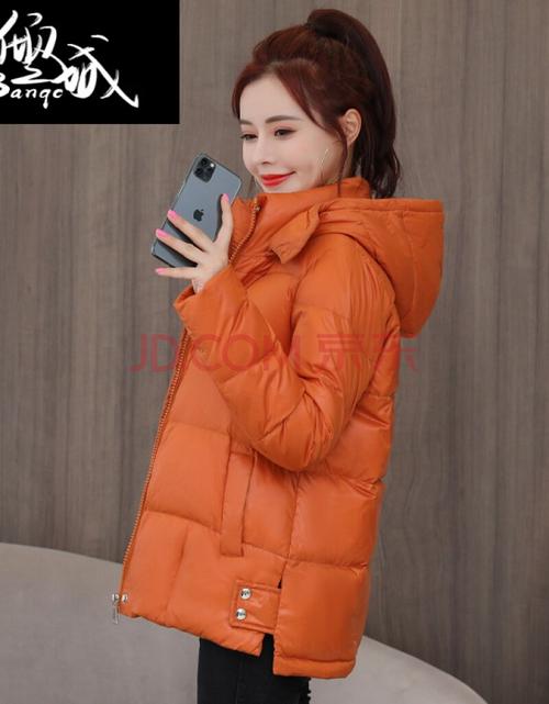 习绒服超薄羽绒服短装女轻便薄款短款冬装韩版时尚小个子外套焦糖橘色