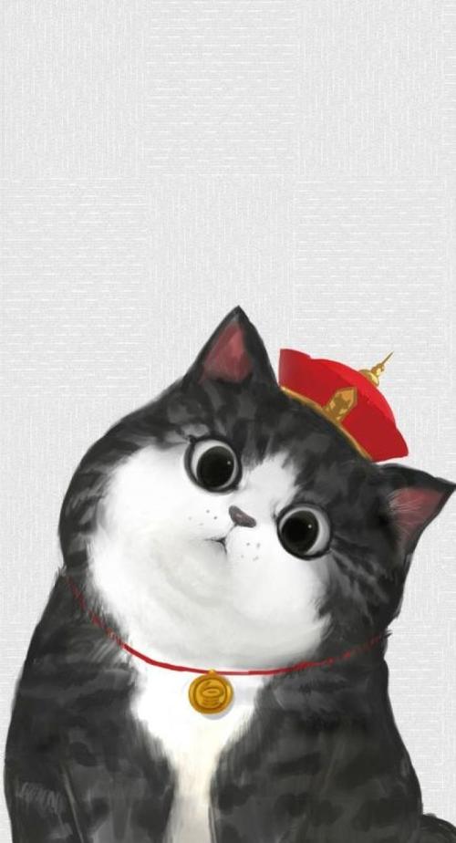 粤影汐自创卡通呆萌动物_猫系列壁纸,吾皇系列