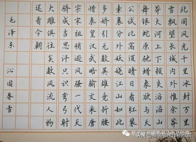 军海硬笔书法作品欣赏沁园春61雪