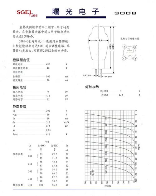 全新曙光电子胆管300b98b网屏代300b高频清晰质保一年真空管