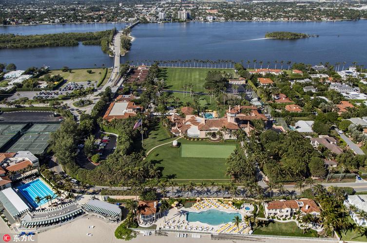 俯瞰美国佛罗里达州的海湖庄园.