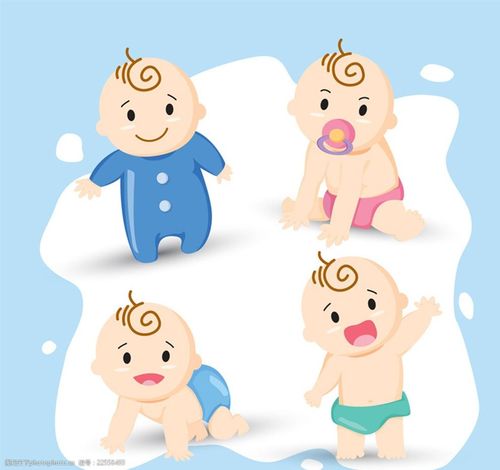 4款可爱呆萌的婴儿矢量素材