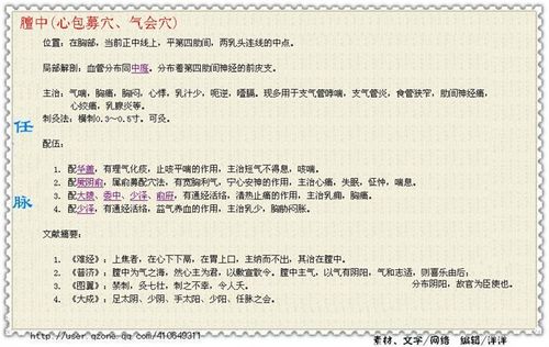 各经疼痛部位分布图