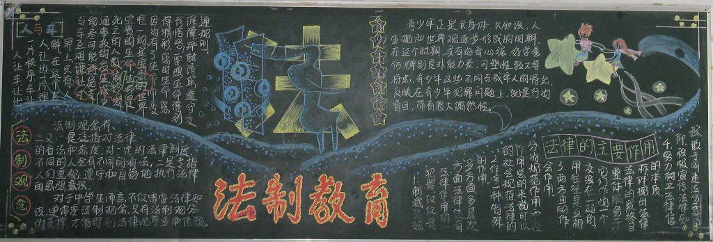 关于以"法律在我心中"为主题的法制教育黑板报评比的