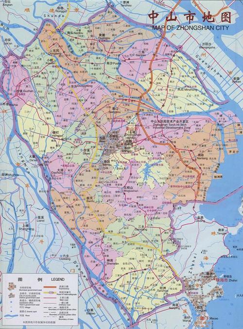 中山地图 广东省中山市地图赏析