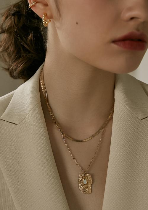 pn双层蛇骨项链女叠戴ins冷淡风小众品牌潮设计精致不