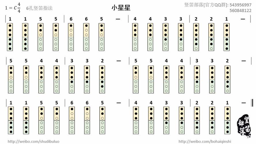 6孔竖笛的小星星怎么吹指法