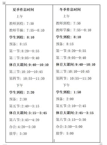 张店区特殊教育中心学校作息时间表