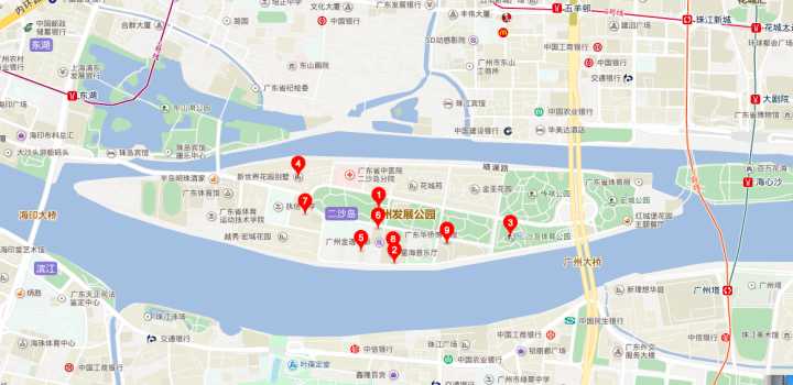 距离二沙岛最近的一个地铁站是 东湖站以及 apm线的海心沙站.