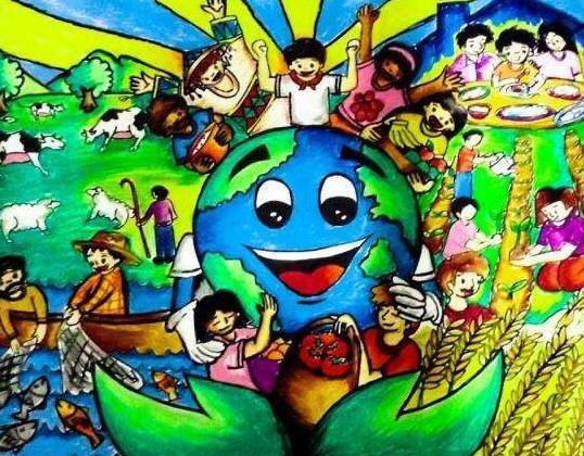 2020世界地球日绘画一等奖作品素材