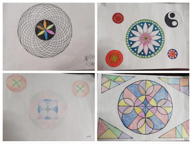 在11月底举行的数学节---"用圆设计美丽图案".