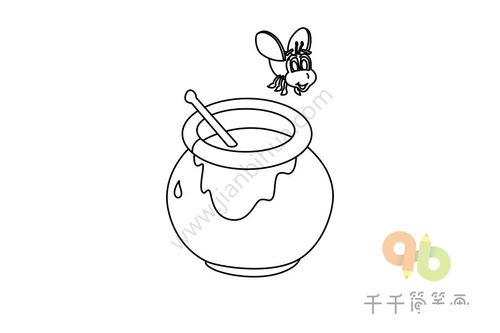 甜甜的蜂蜜简笔画 蜂蜜简笔画,蜂蜜图片,蜜蜂简笔画,蜜蜂简笔画画法