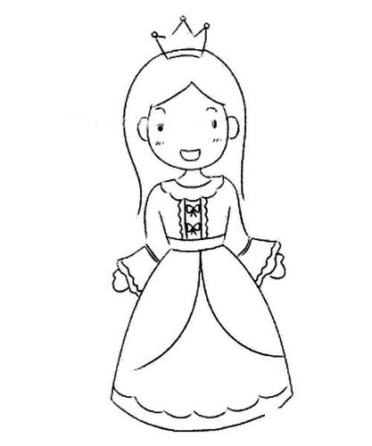 美丽的公主简笔画步骤图解