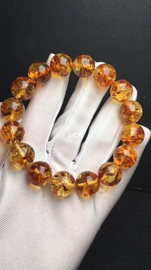天然琥珀花珀爆花_蜜蜡_手链_琥珀蜜蜡_时尚_配饰