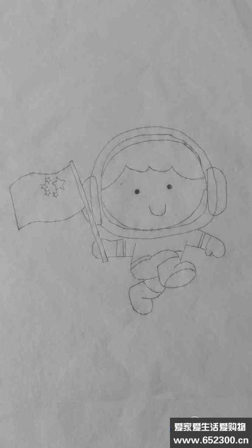 如何画飞到太空的小男孩的简笔画