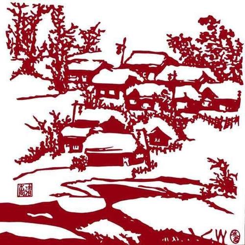 山水风景类剪纸是人们对传统剪纸艺术的创新和发展,艺术家在剪纸创作