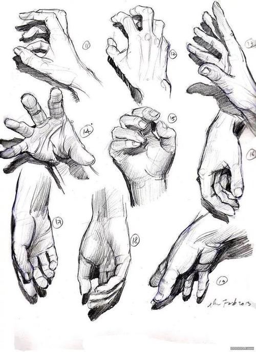 素描|360度手部素描干货,值得你收藏!