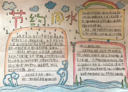 五,开展"节水用水"手抄报作品征集活动,通过引导队员们绘制节水爱水