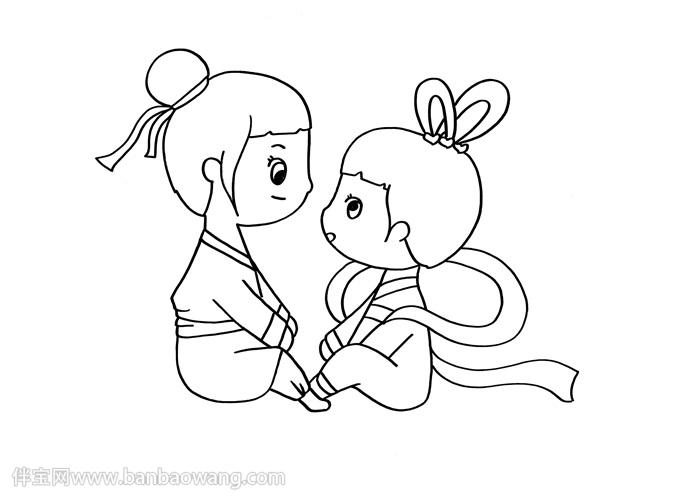 牛郎织女画简单又漂亮