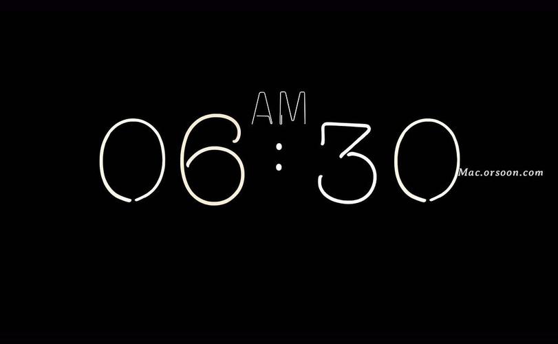 5k高清桌面数字时钟mac动态壁纸