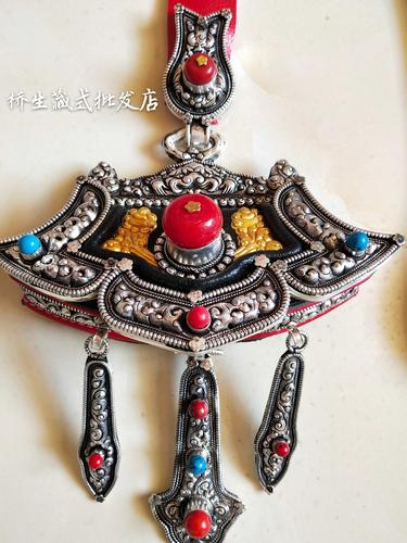 苏拉克夏藏族饰品藏族镀银藏装钱包邮政配饰藏式白铜新款新品
