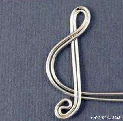 铁丝手工制作简约的音符耳钉