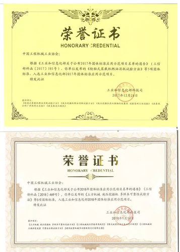 协会分别荣获2017年和2018年"百项团体标准应用示范项目"荣誉证书