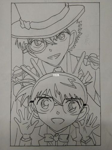 柯南·基德 手绘(线稿)_手绘_柯南_线稿_名侦探柯南_上色_薯条_名侦探