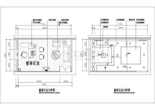 某高档办公室室内装修设计施工图纸
