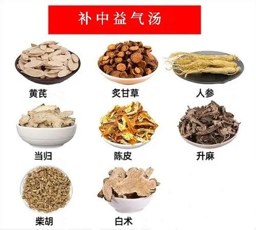 由人参,黄芪,白术,陈皮,当归,升麻,柴胡以及炙甘草组成,具有补中益气